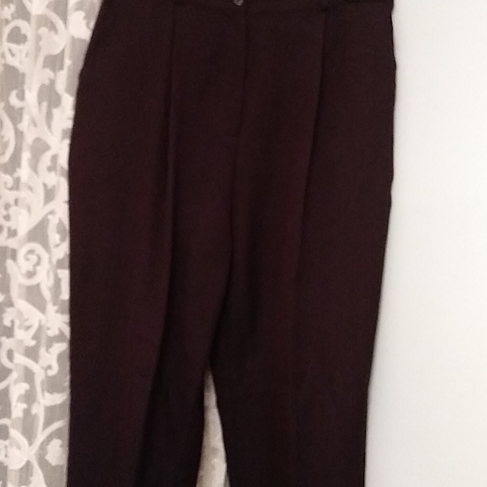 Liz Baker dark brown tweed trousers